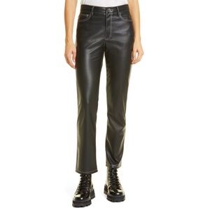STAUD Elliot High Waist Faux Leather Pants Black Size 10 NWT